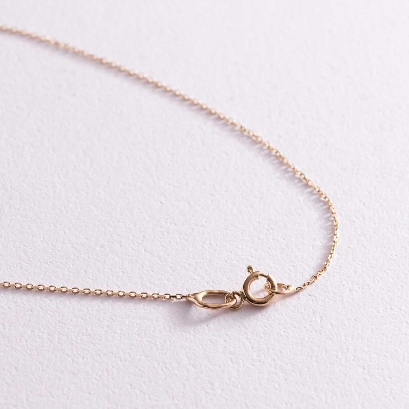 Yellow gold necklace Small circle with  cubic zirconia