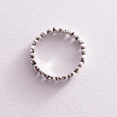 Silver ring with hearts