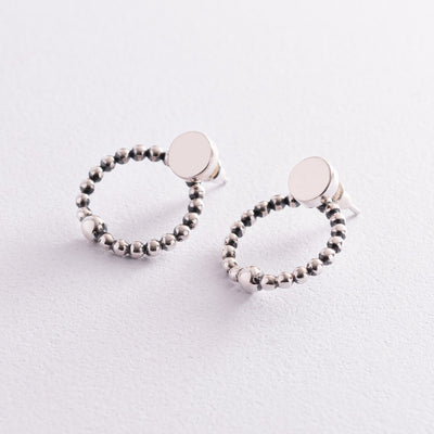 2 in 1 Silver Ball Earrings