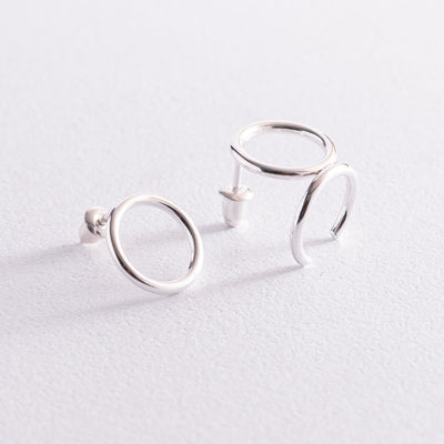 Silver exceptional stud earrings