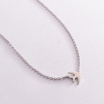 Silver swallow necklace