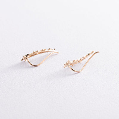 Yellow Gold Star Climber Earrings