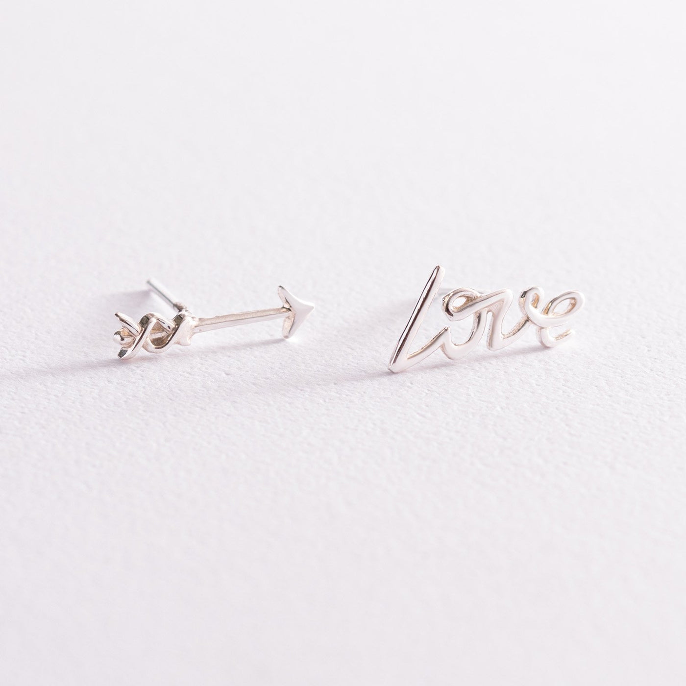 Silver Love Stud Earrings