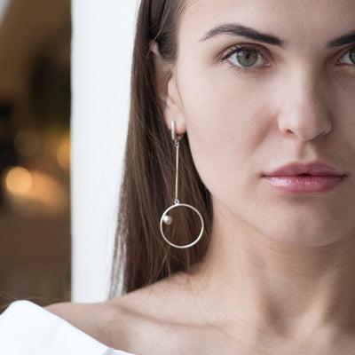 Silver asymmetrical earrings